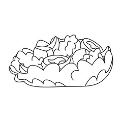 Isolated salad in a bowl Healthy food Vector illustration