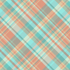 Tartan plaid pattern with texture and summer color. Vector illustration.