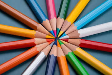 Fototapeta premium closeup color pencil, back to school concept 