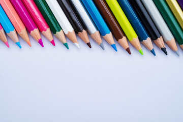 closeup color pencil, back to school concept
