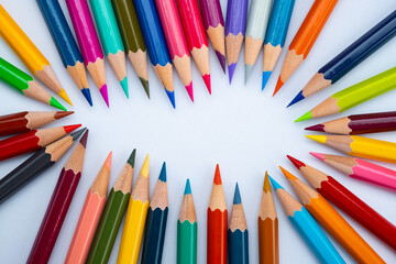 closeup color pencil, back to school concept
