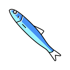 japanese anchovy color icon vector illustration