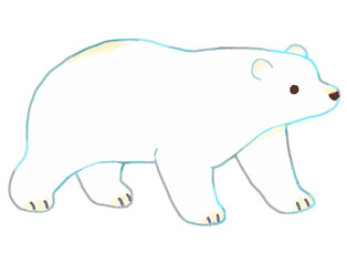 かわいい横向きのシロクマのイラスト