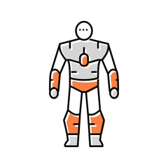 Fototapeta na wymiar humanoid robot color icon vector illustration