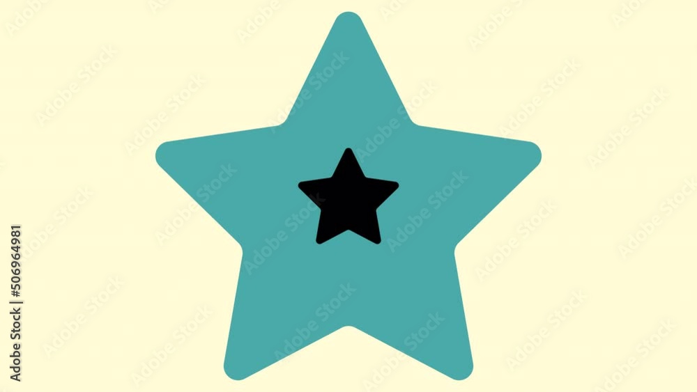 Wall mural multi-colored transitions of star graphics animated on the 4k transparent backgrounds with alpha cha