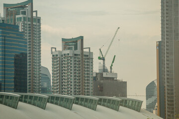 Obraz na płótnie Canvas high rise buildings that are under construction.