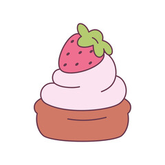 Isolated decorated cupcake Dessert icon Vector illustration