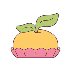 Isolated orange muffin Dessert icon Vector illustration