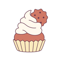 Isolated decorated cupcake Dessert icon Vector illustration