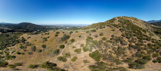 A Panoramic View of Wildwood Park, California, looking at Chaparral Habitats