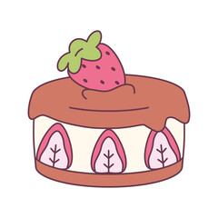 Isolated strawberry cake Dessert icon Vector illustration