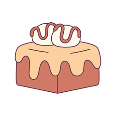Isolated slice of chocolate cake Vector illustration