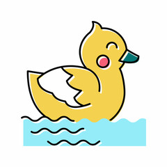 bathtub toys color icon vector illustration