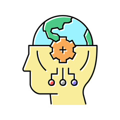 world knowledge color icon vector illustration