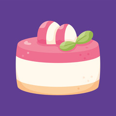 Isolated strawberry cake Dessert icon Vector illustration