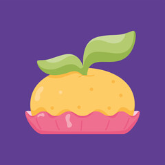 Isolated orange muffin Dessert icon Vector illustration