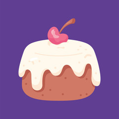 Isolated slice of chocolate cake Vector illustration