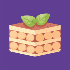 Isolated slice of chocolate cake Vector illustration