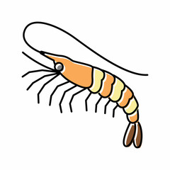 white leg shrimp color icon vector illustration