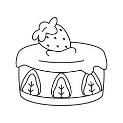 Isolated strawberry cake Dessert icon Vector illustration