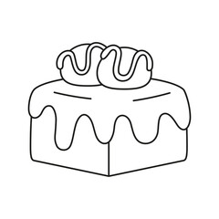 Isolated slice of chocolate cake Vector illustration