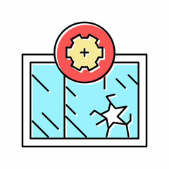 window repair color icon vector illustration