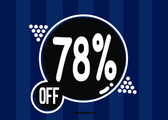 78% off. Dark banner with 78 percent discount on a black balloon for mega big sales.
