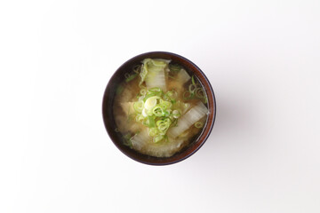 美味しそうな白菜のお味噌汁（日本の伝統文化）
