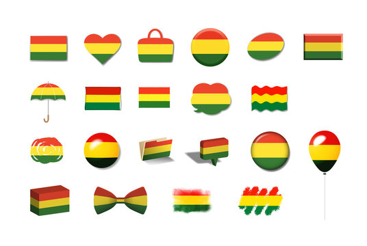 ボリビア　国旗イラスト21種