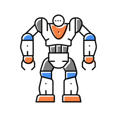 cyborg robot color icon vector illustration