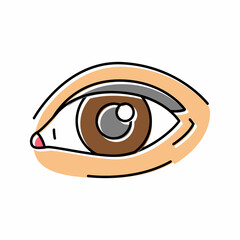 eye face color icon vector illustration