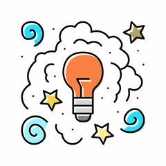 creative light bulb color icon vector illustration