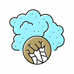 air asbestos pollution color icon vector illustration