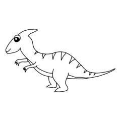Obraz na płótnie Canvas Cute dinosaur coloring pages for kids learn to draw