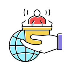 democracy social problem color icon vector illustration