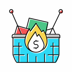 food asset inflation color icon vector illustration