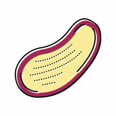 half of eggplant color icon vector illustration