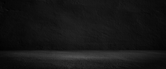black wall or blank interior texture and studio room for background. - obrazy, fototapety, plakaty