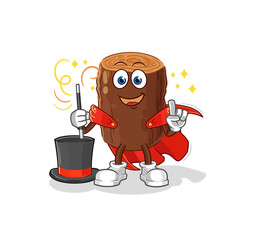 log magician illustration. character vector