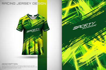 Sports jersey and t-shirt template sports jersey design vector mockup. Sports design for football, racing, gaming jersey. Vector.