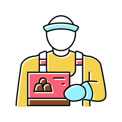 candy seller color icon vector illustration