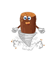 log in the tornado cartoon character vector