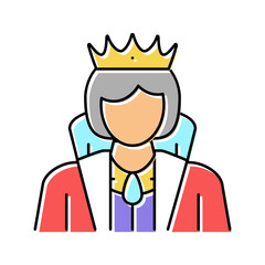 queen fairy tale color icon vector illustration