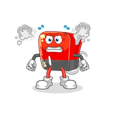 gasoline pump very angry mascot. cartoon vector