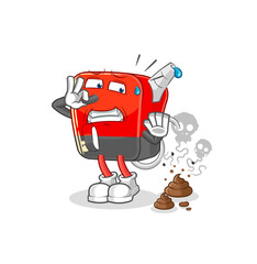 gasoline pump with stinky waste illustration. character vector