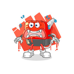 gasoline pump monster vector. cartoon character