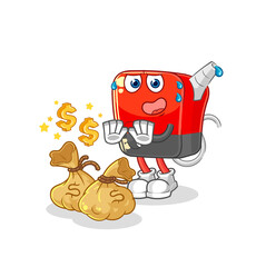 gasoline pump refuse money illustration. character vector
