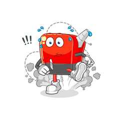 gasoline pump running illustration. character vector