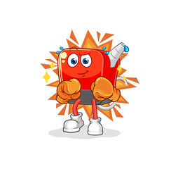 gasoline pump boxer character. cartoon mascot vector
