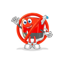 say no to gasoline pump mascot. cartoon vector